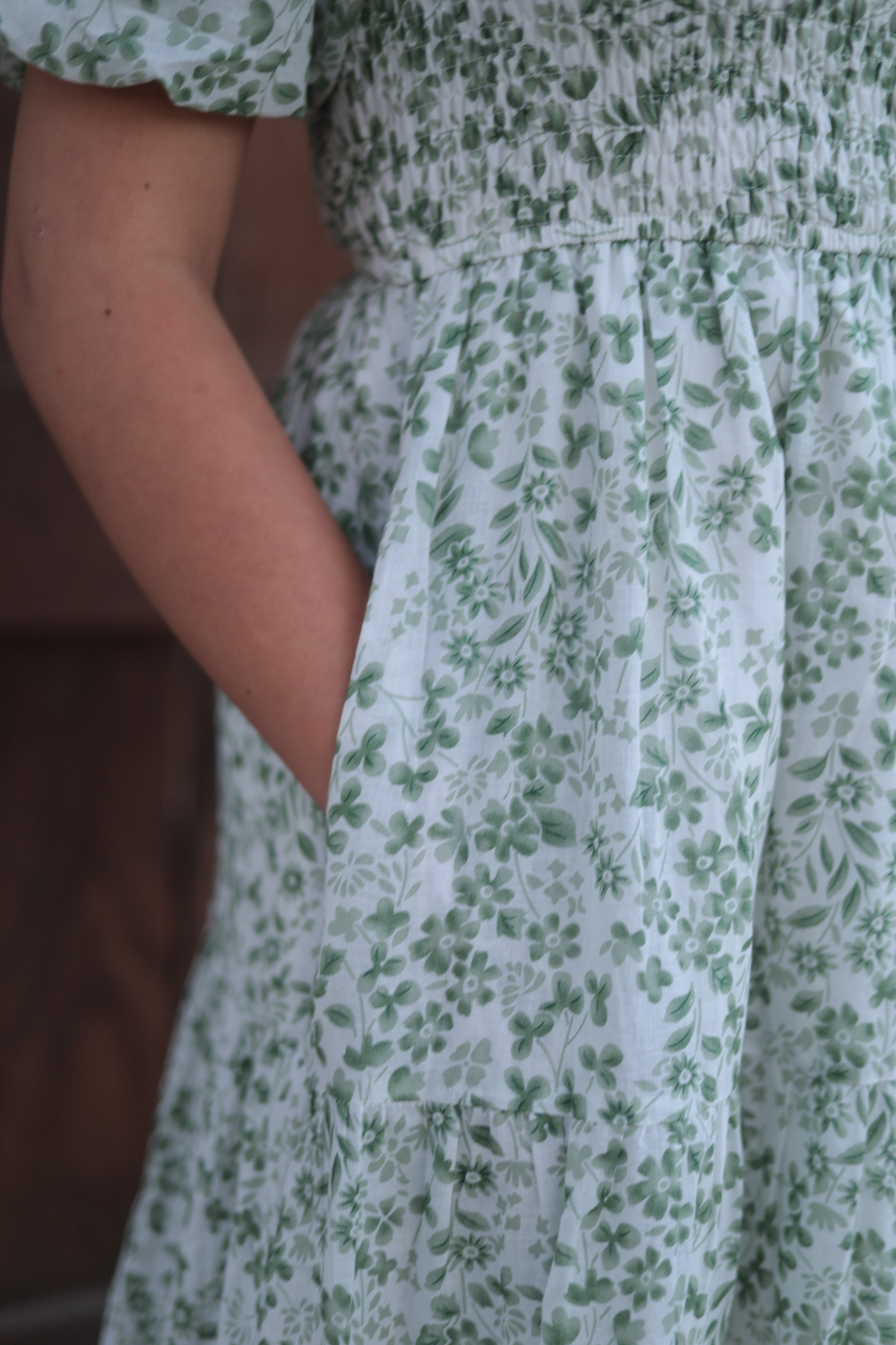 Green Flower MIdi Dress