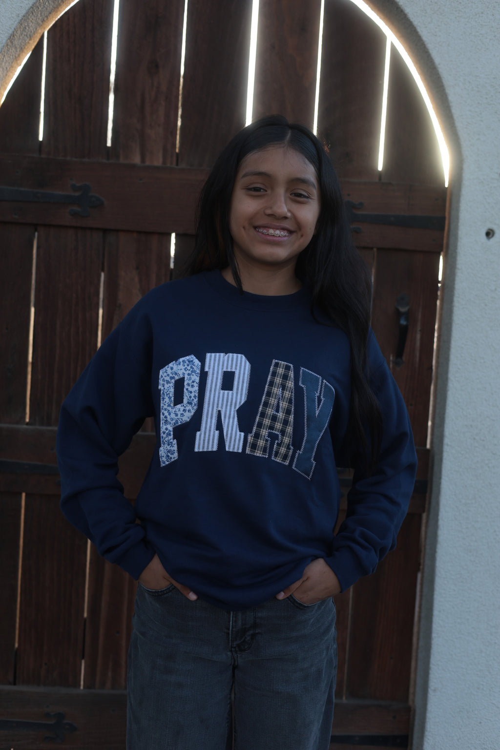 Navy Blue PRAY Sweater
