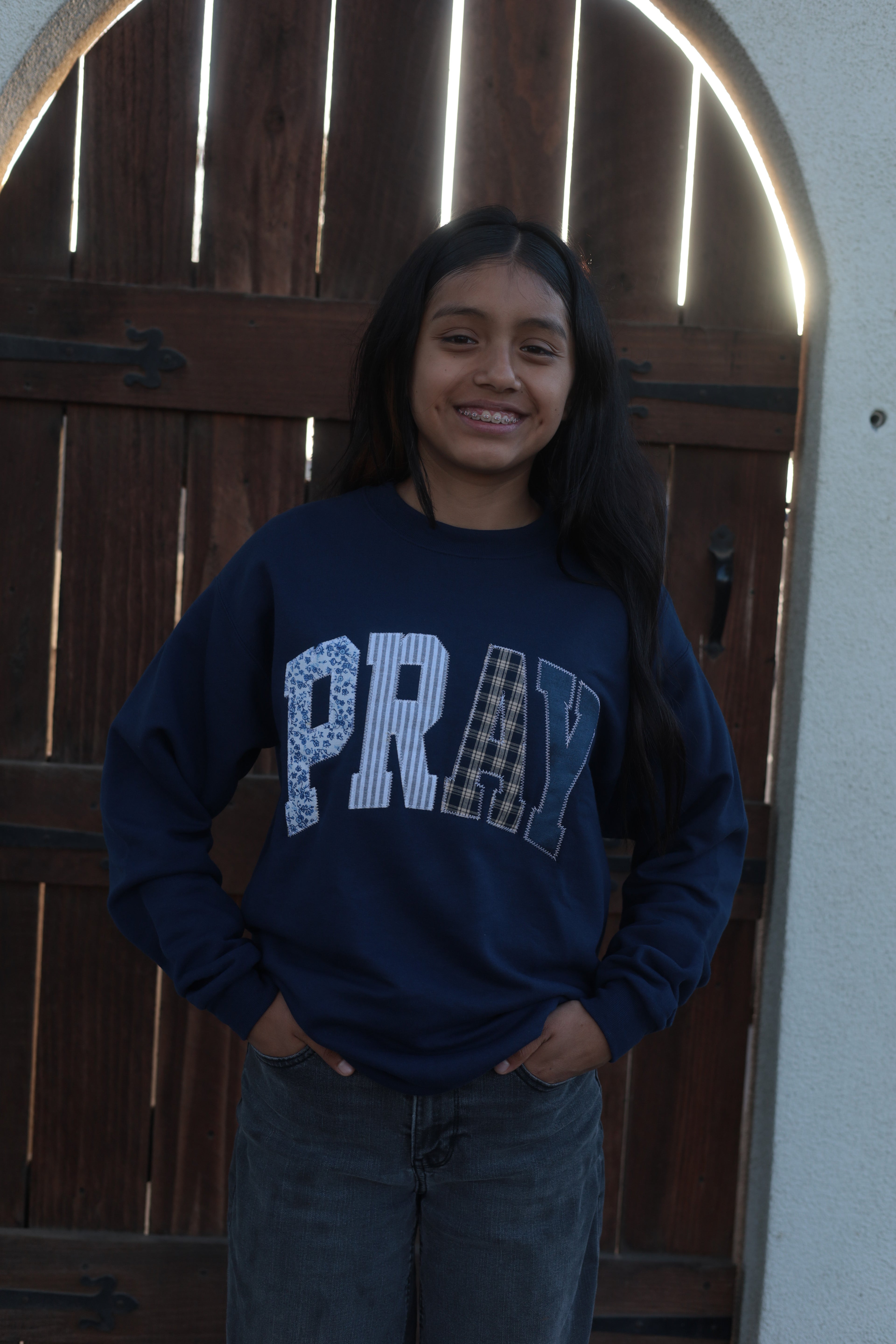Navy Blue PRAY Sweater