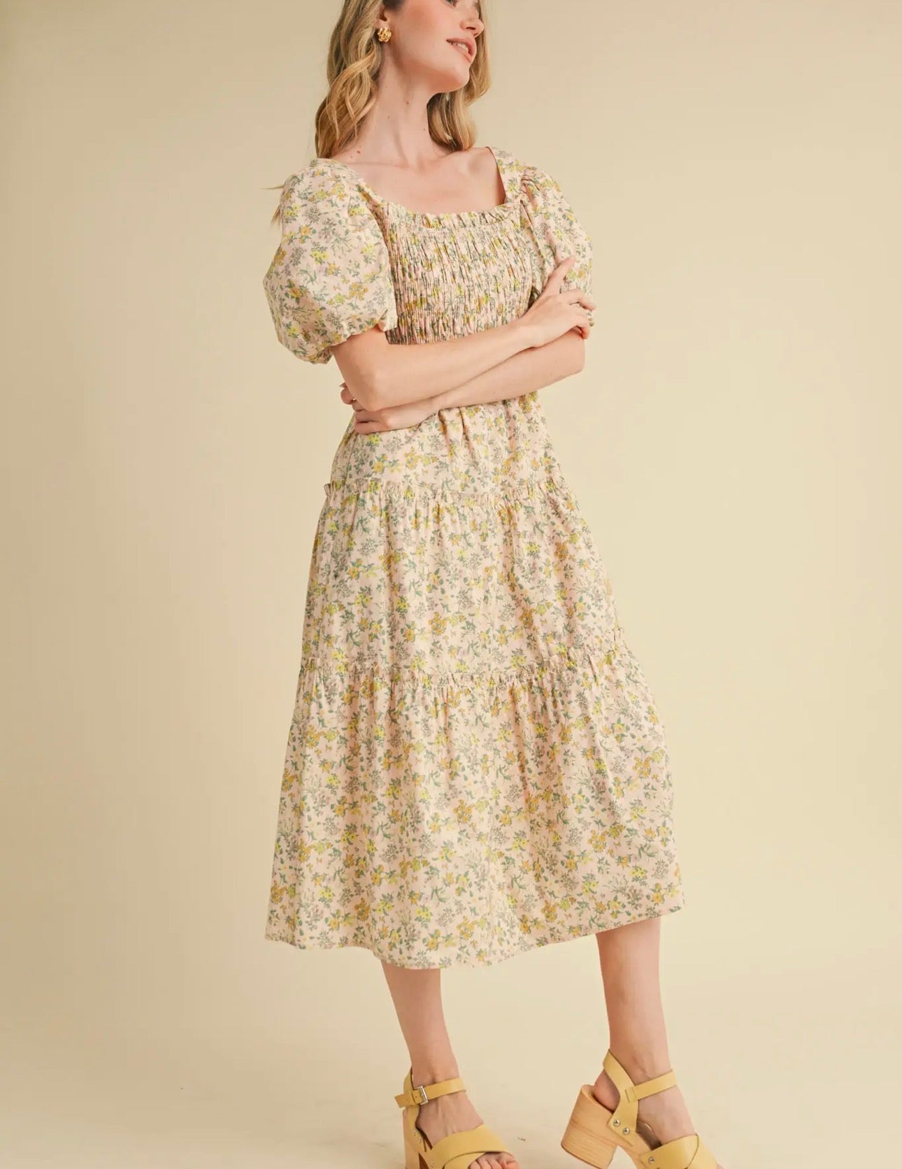 Peach Midi Dress