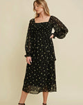 Night flower Midi Dress